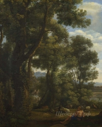 londongallery/claude - landscape with a goatherd and goats